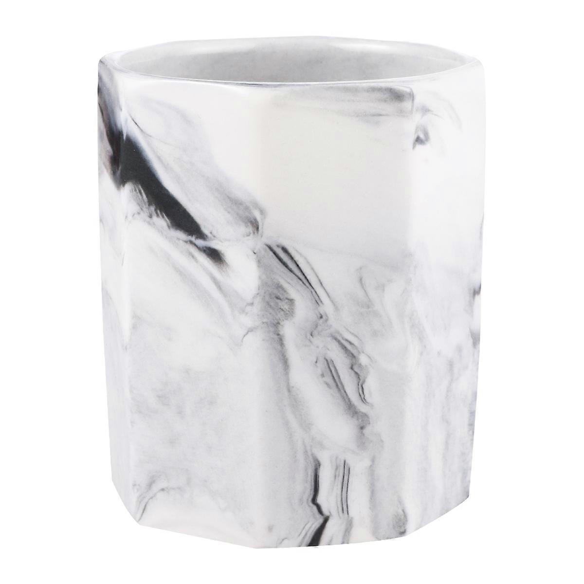 Pen Holders For Desk Octangular Ceramic Makeup Brush Cup Modern Style Grey 8*28*9.5cm Organizing 1Pack