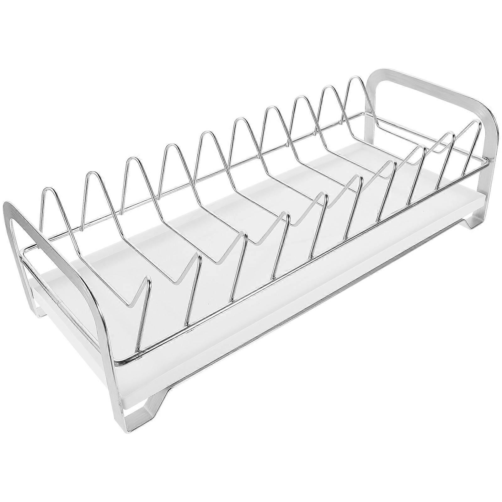 Dish Draining Rack Stainless Steel Kitchen Dish Organizer Silver 34.50X14.00X10.50CM Multi-Function 1Set