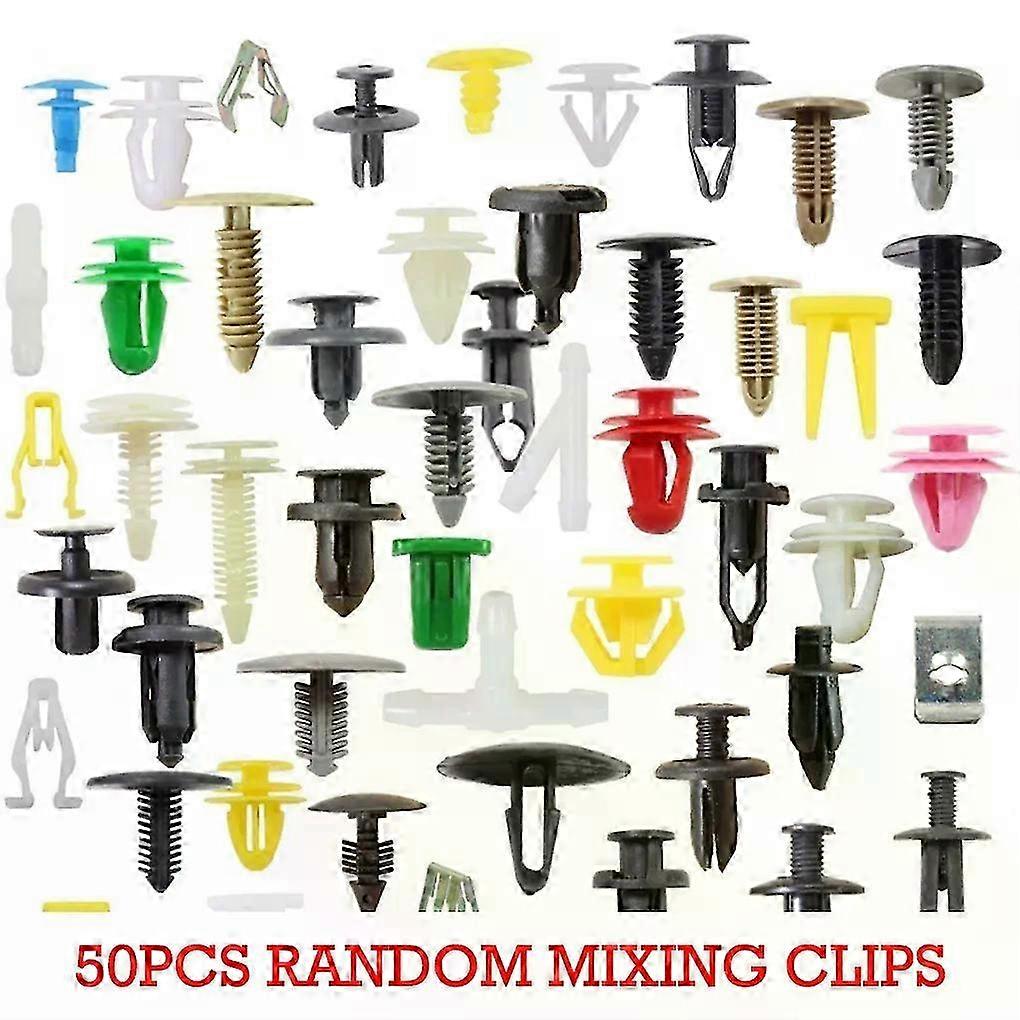50/100PCS Mixed Auto Fastener Vehicle Bumper Clips Retainer Rivet Door Panel Fender Liner Universal Fit for All Cars