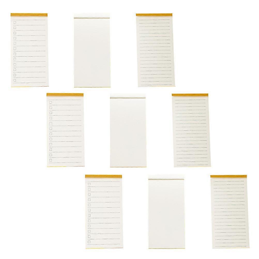Planner Notepad For Work Task Management Rectangular Modern Minimalist Professional 9Pcs White 14.00X7.00X1.50Cm