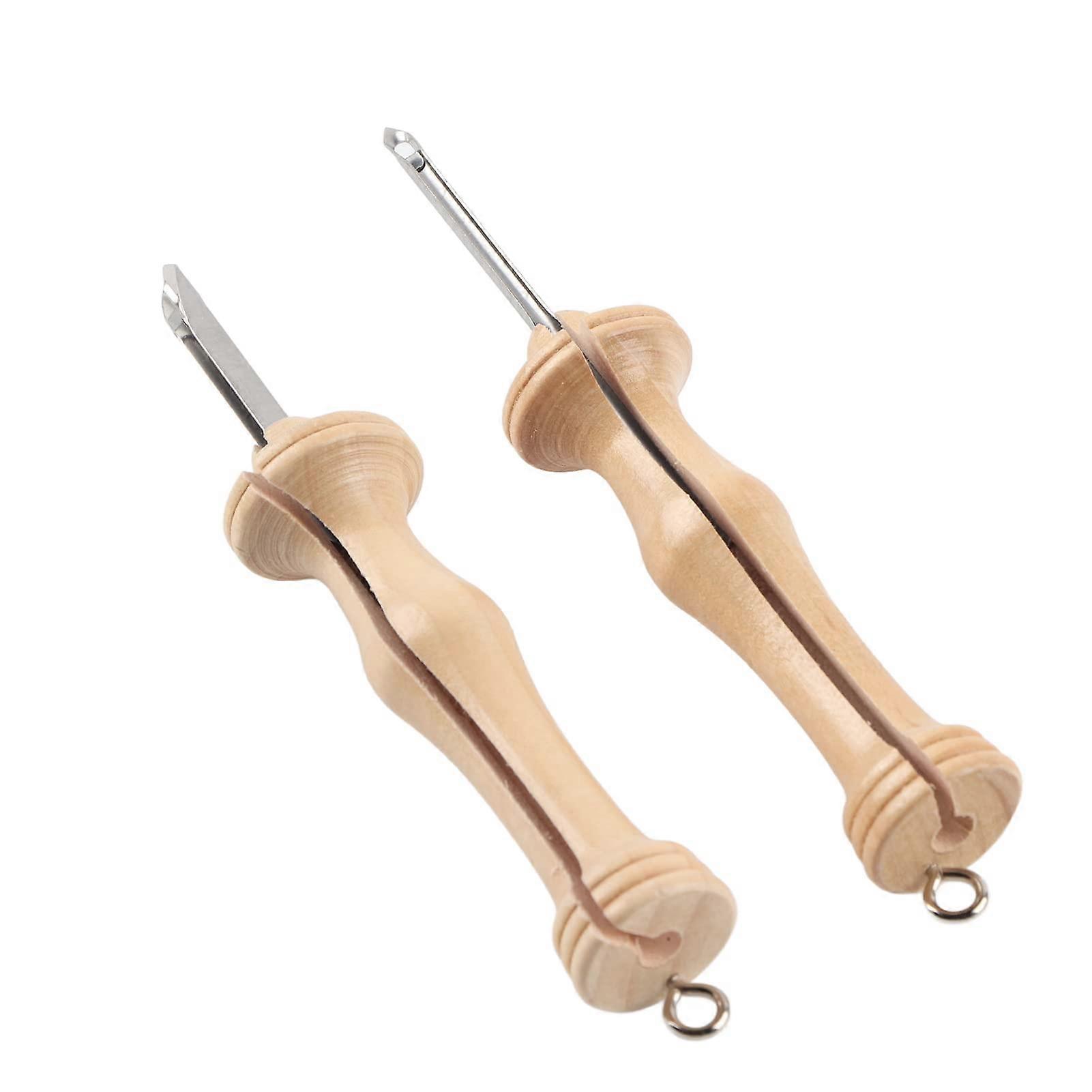 2pcs Punch Needle Kit with Wooden Handle, Handmade Embroidery Needle Set for Beginners, Crafting and Knitting Tools