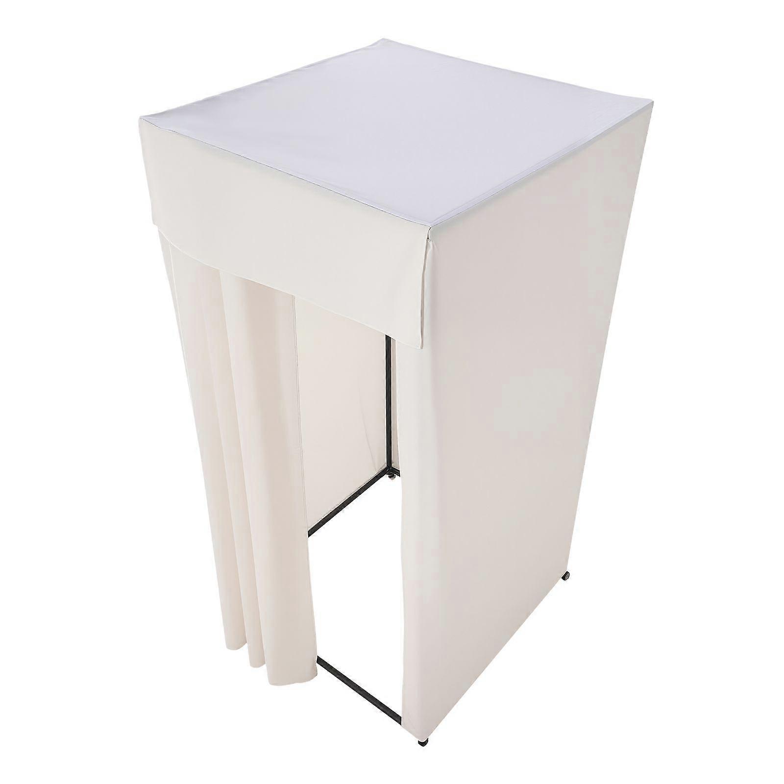 Prøverum, flytbart omklædningsrum med tykke gardiner, til butik, indkøbscenter, skrædderbutik (99 x 99 x 204,5 cm, sort og beige)
