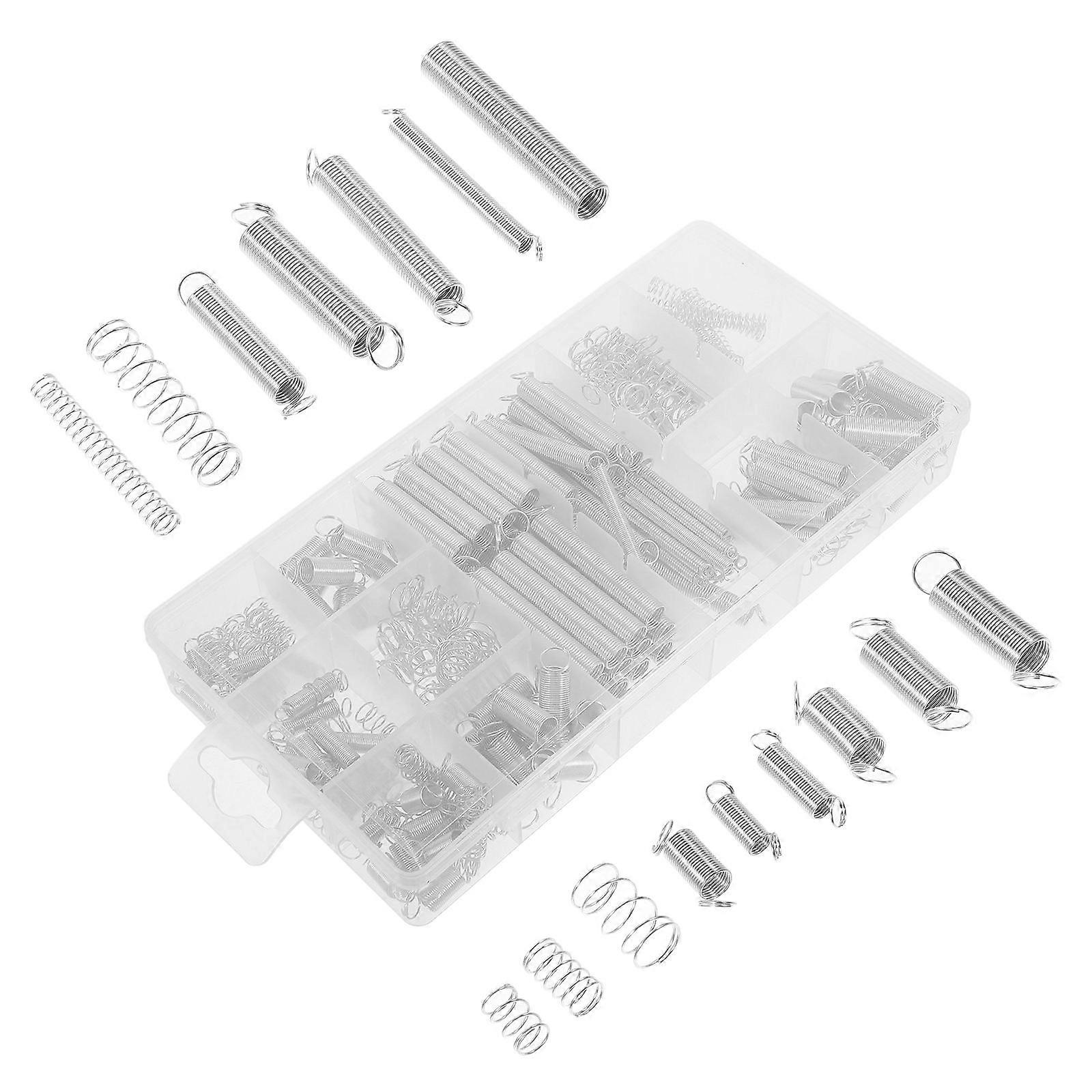 Compression Springs Assortment Kit Diy Projects Home Repairs Silver 20.80X10.40X3.00CM Coiled Supporting 200Pcs