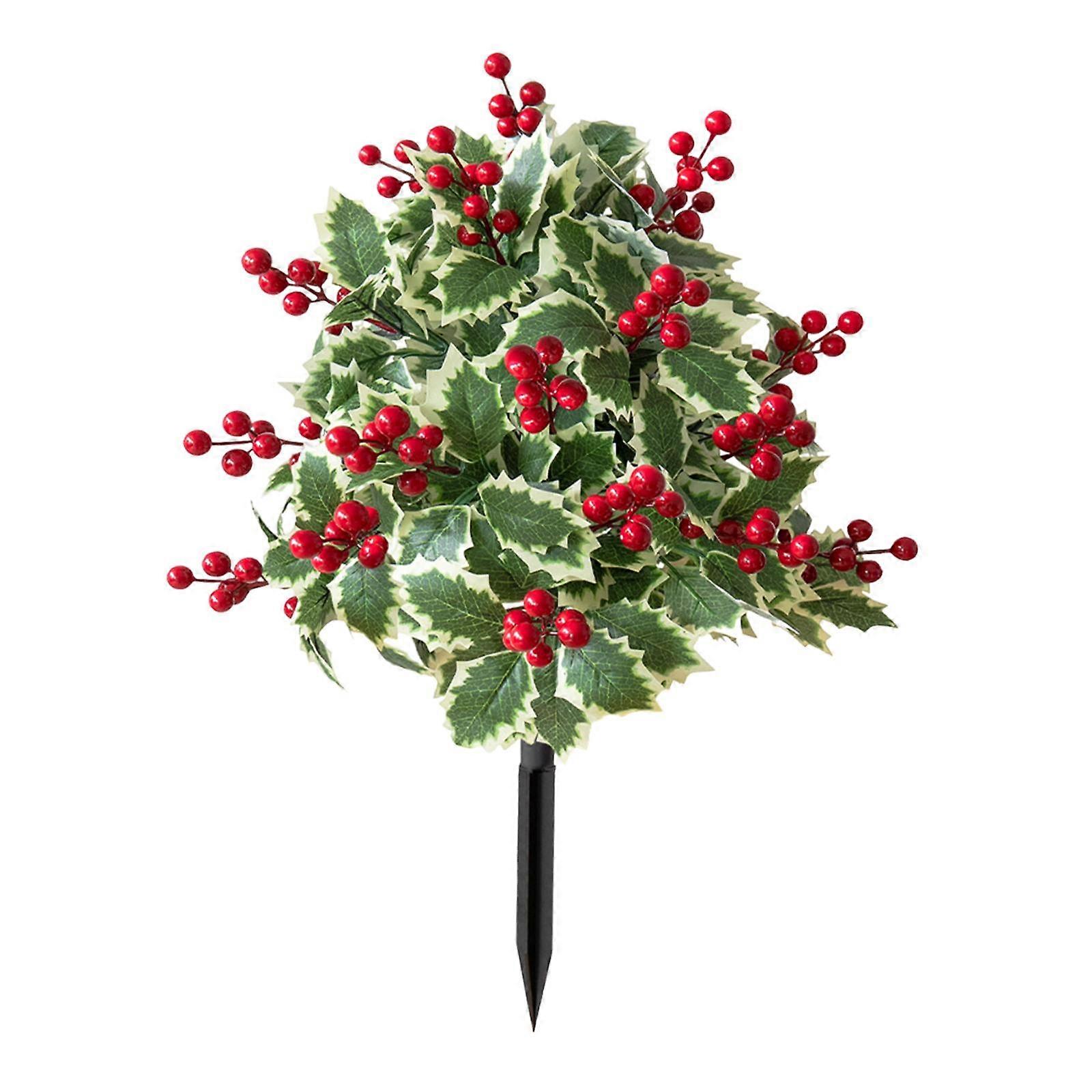 Christmas Artificial Plant Garden Stake Simulation Greenery for Outside Yard