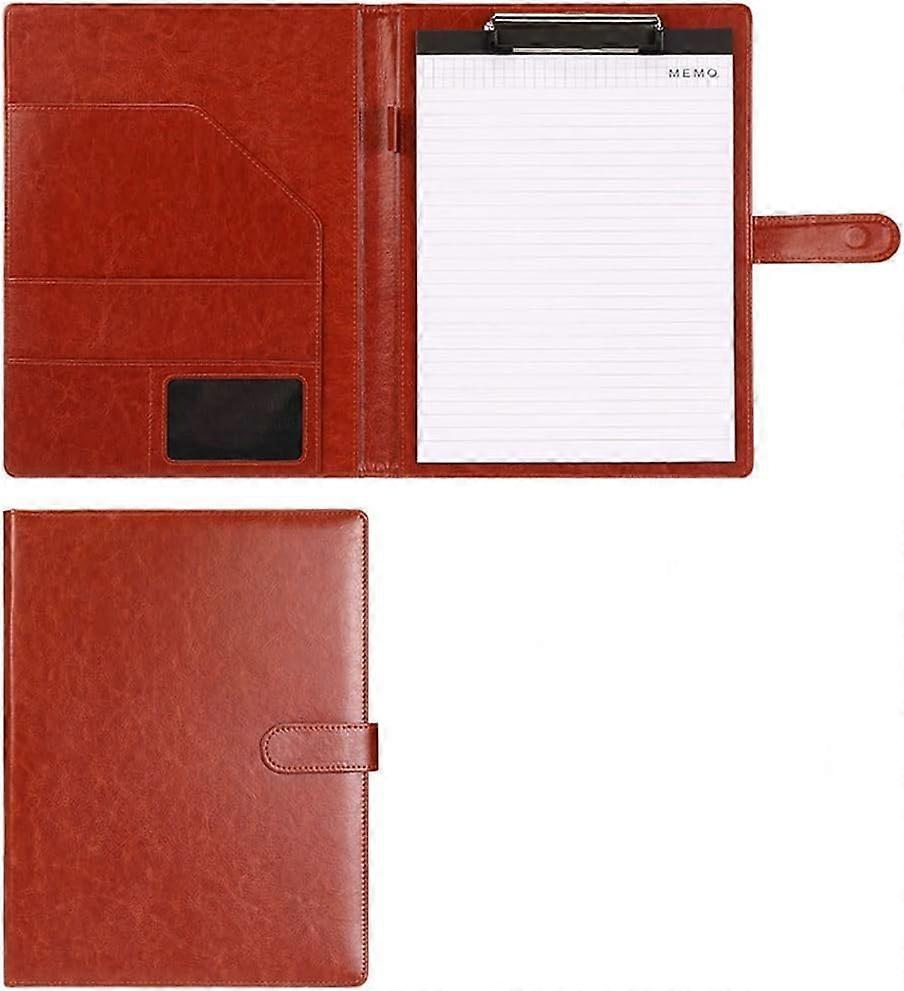A4 filing folder, writing pad for school, office, conference (brown)