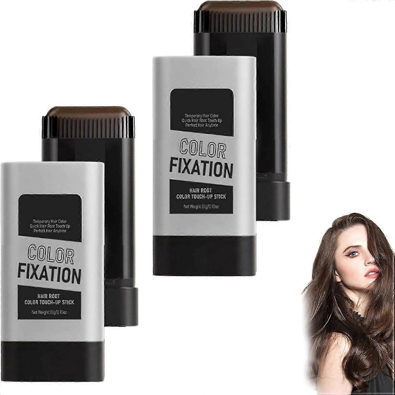 2Pcs Long Lasting Hair Color Stick, Instant Hair Color Stick with Built-In Comb, Upgraded Waterproof And Sweat-Proof Hairs Dye Combs For Gray Hairs Co