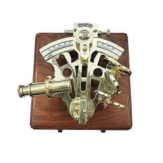 Beautiful Maritime Nautical Sextant Vintage Marine Astrolabe Ship's Instruments with Wooden Box