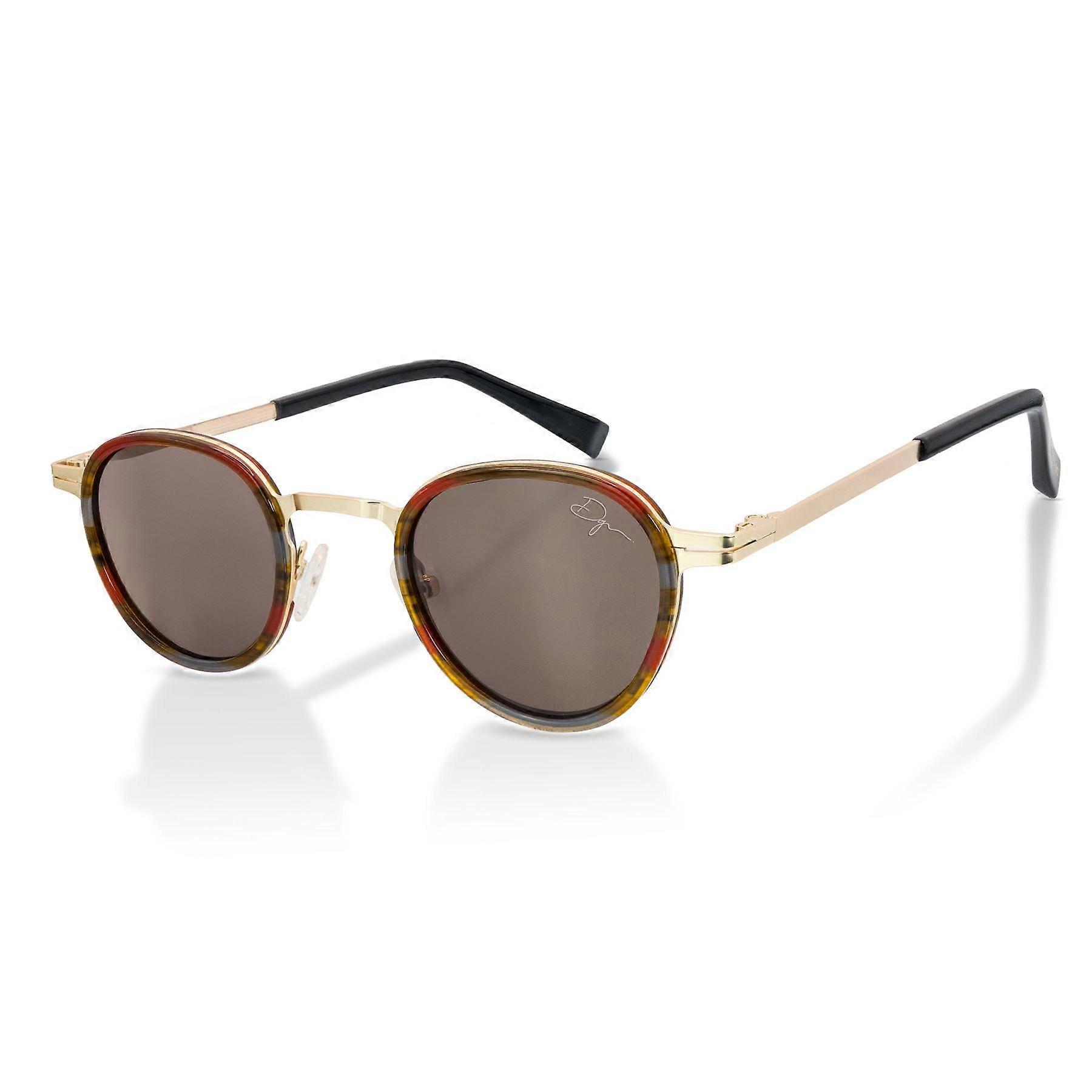 De-Gamme Unisex Gold Retro Round Vintage Polarized Sunglasses - Paris