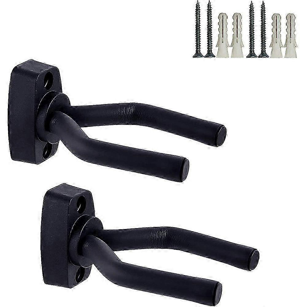 2-Pack Guitar Wall Hooks - Universal Mount for Acoustic/Electric Guitars