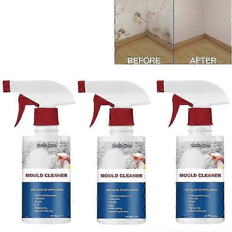 3x Nettoyage à la mousse, élimination des moisissures, spray désodorisant, coutures en silicone, plafond mural, spray doux pour l’élimination des moisissures