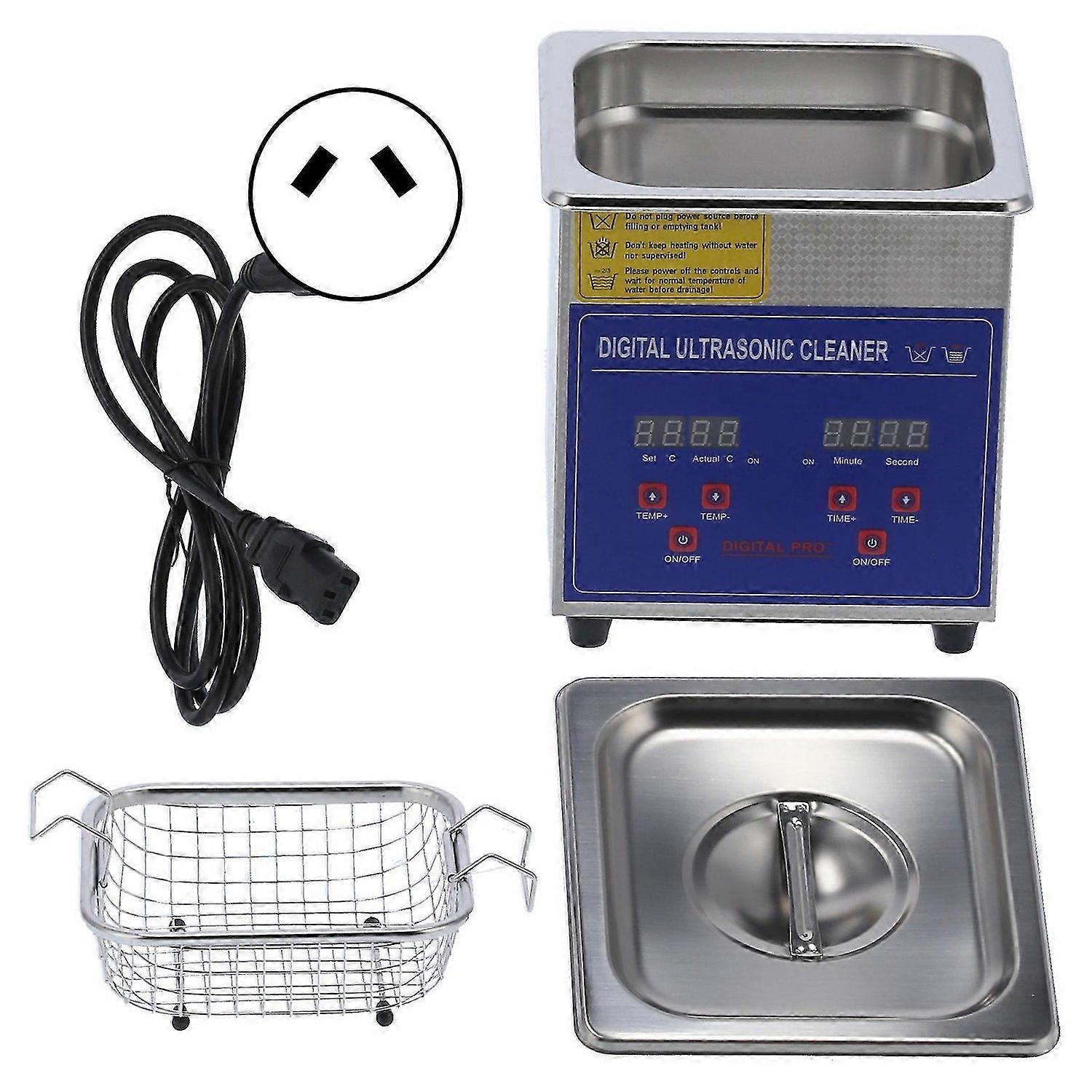 LED Digital Ultrasonic Cleaner Cleaning Machine with Heating Timing MH-009S 1.3L 40kHzAU Plug AC220V