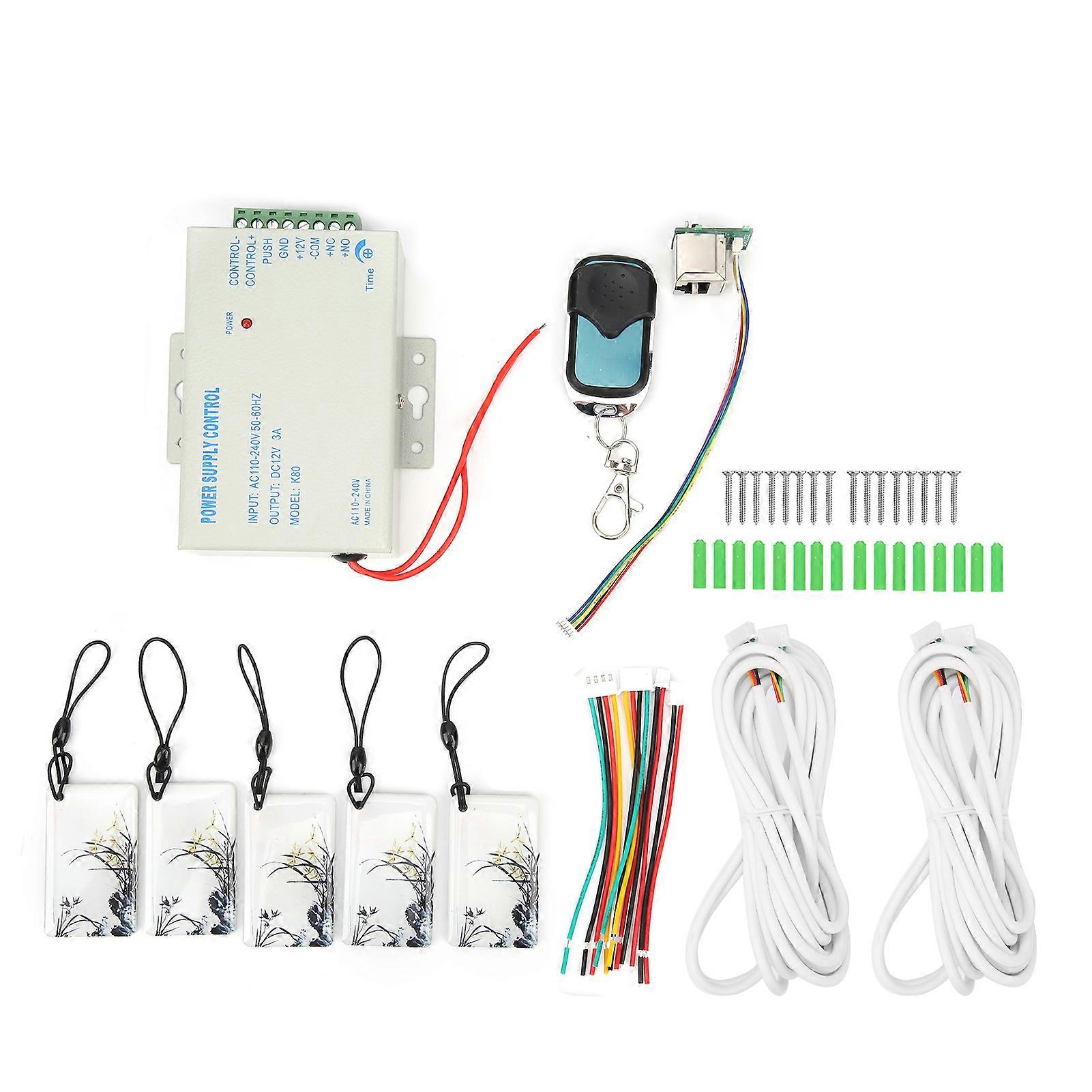 7in Wired Video Doorbell 2 Monitor Wifi for TUYA APP Password Fingerprint IC Access Control Card 100‑240VACUS Plug