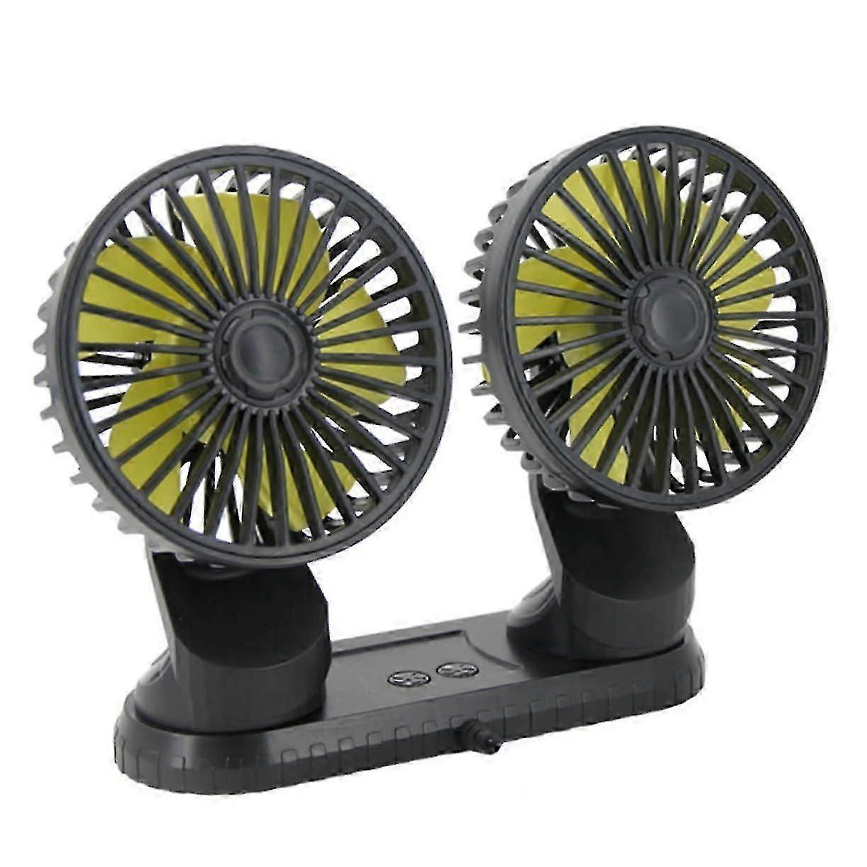 Large Dual Head Car Cooling Fan with 3 Speeds Suitable for Automotive Use in Home and Office Environments