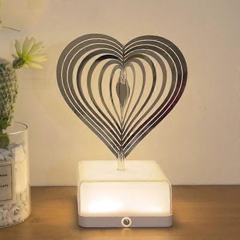 3D Rotating Bedside Lamp Night Light LED Rechargeable Ambient Light Decorative Ornament