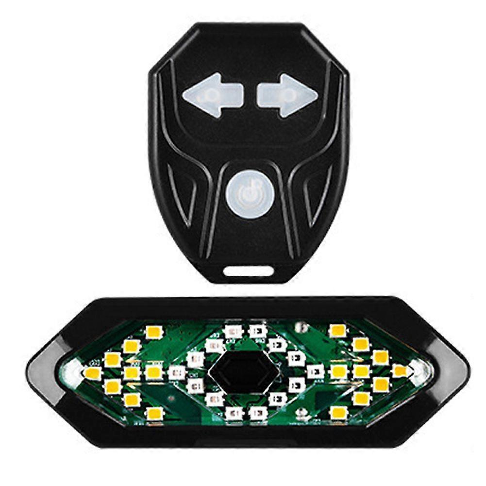 Smart Bike Turn Signal USB Rechargeable Bicycle Taillight Rear Light Wireless Remote Control LED Warning Light with Horn for Mountain BikeYMQX)