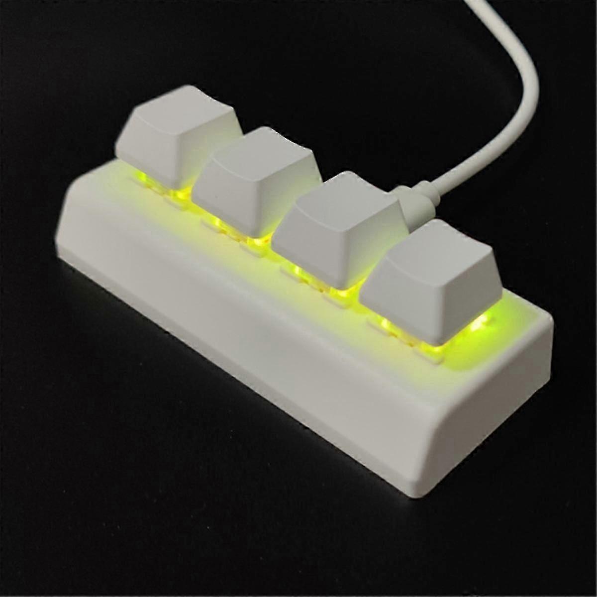 4 Keys Programmable Keypad Red Switch Ctrl C V Enter Mini Mechanical Keyboard Support NKRO for Gaming Office Black