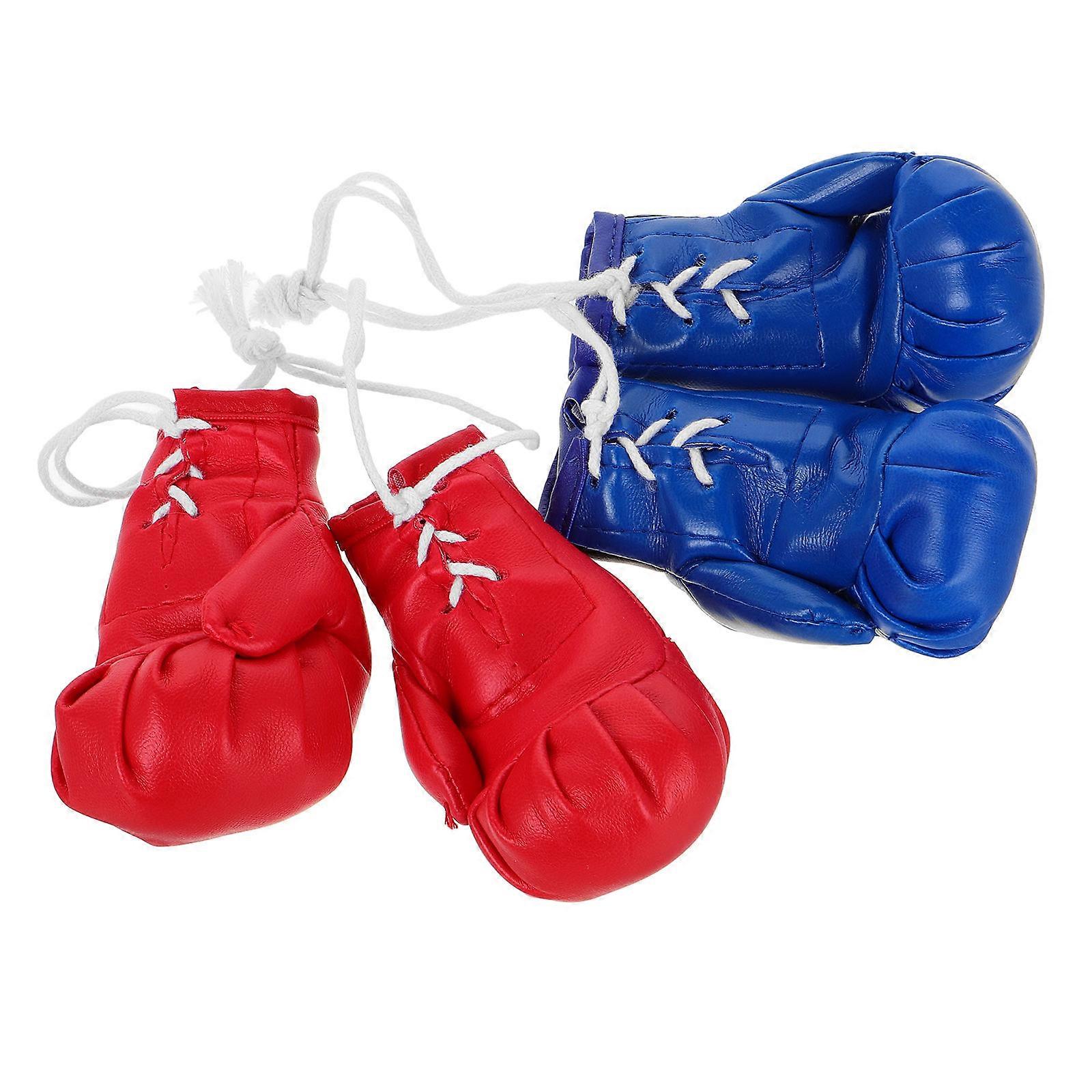 Mini Boxing Gloves Keychains 4PCS Hanging Ornament for Car Mirror, Xmas, Desk Decoration, Party Favors, Boxing Souvenir