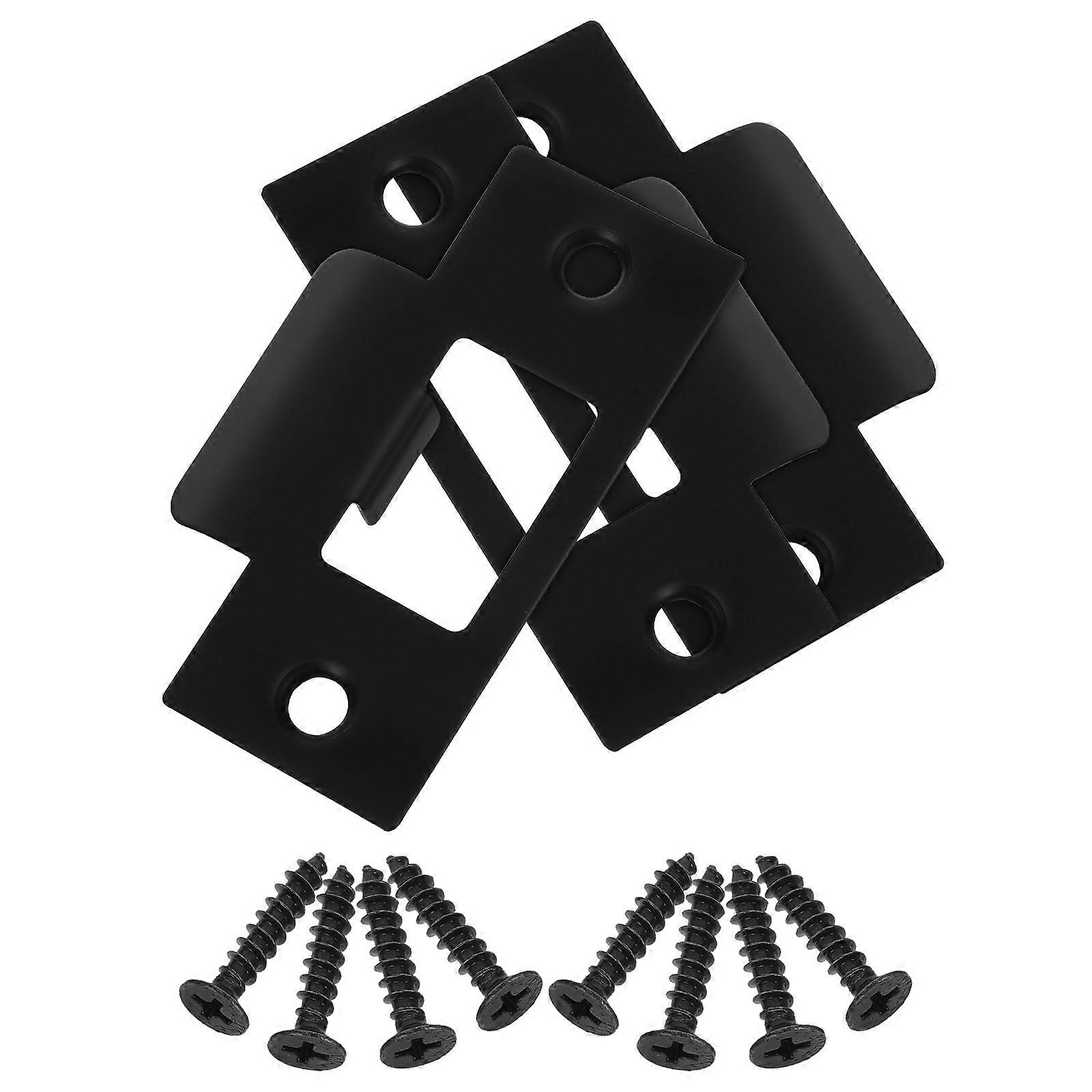 Shaped Stainless Steel Door Strike Plate Latch Guard for Exterior Doors Enhanced Security with Scratch Alignment Design for Home Use