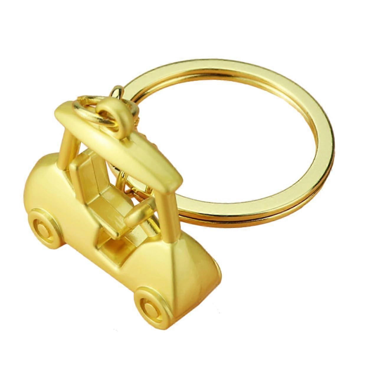 Car Key and Keychain for Golf with Key Organizer Holder for Golf Car Keyring in Black and Silver