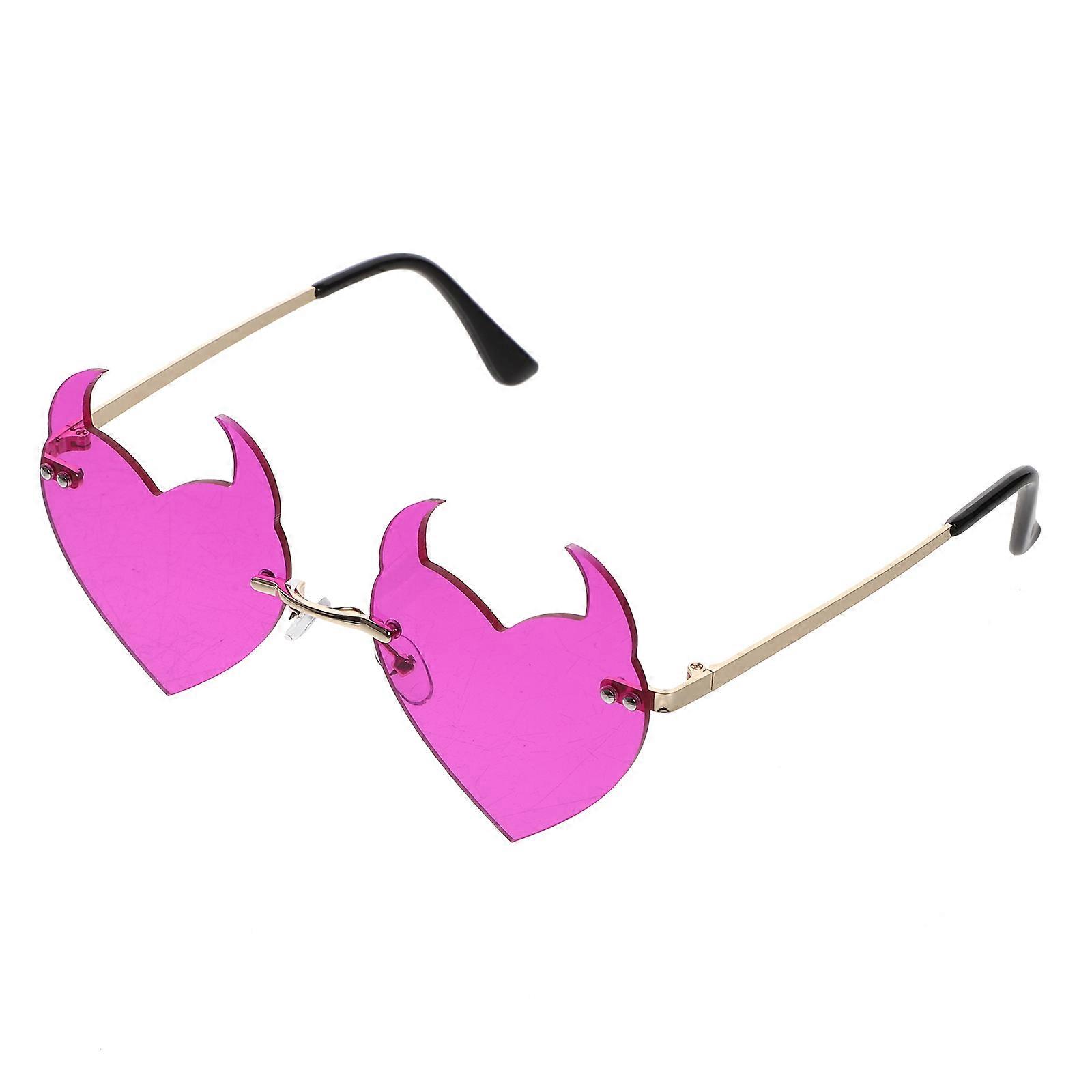 Heart Shaped Rimless Sunglasses for Women Men Stylish Party Eyewear, Durable Fashion Accessory for Special Occasions and Photo Props