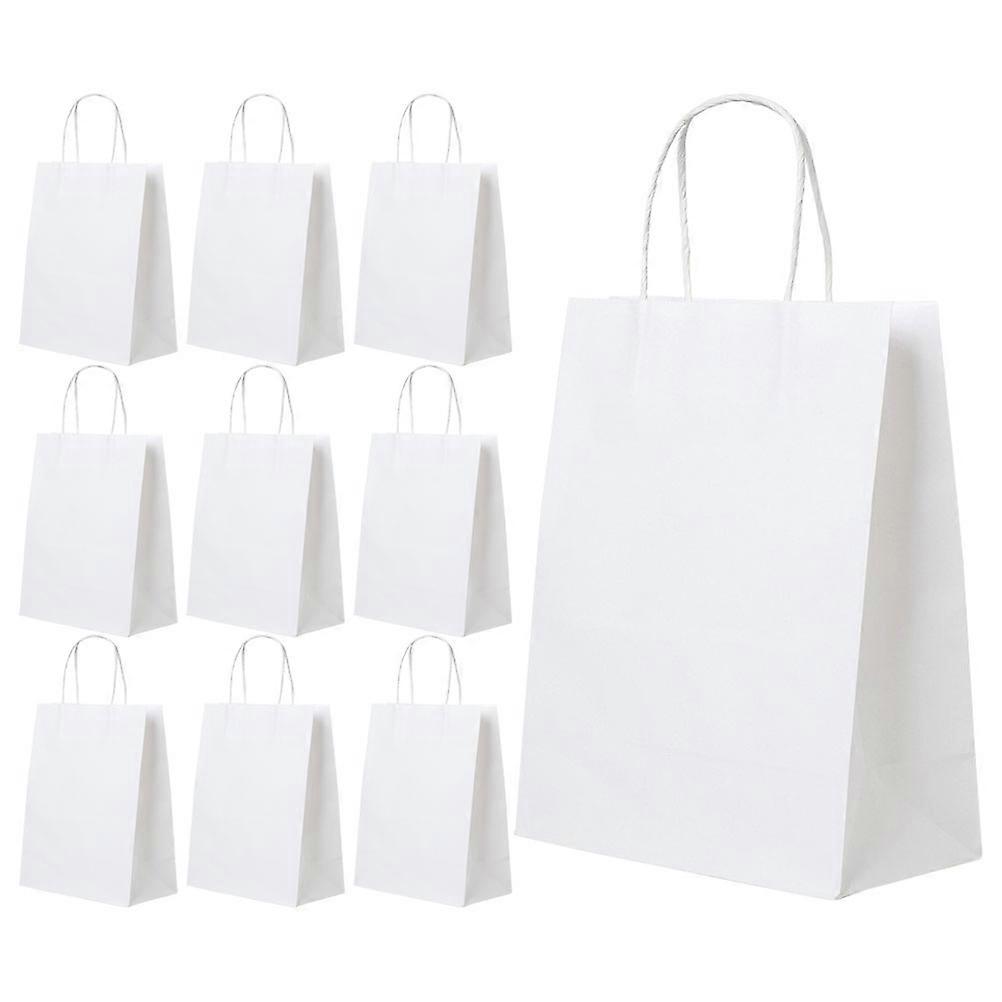 Goodie Paper Bag Paper Shopping Bags With Handles Small Vertical Design Rectangular Storage present Wrapping 21x15x8CM 10Pcs
