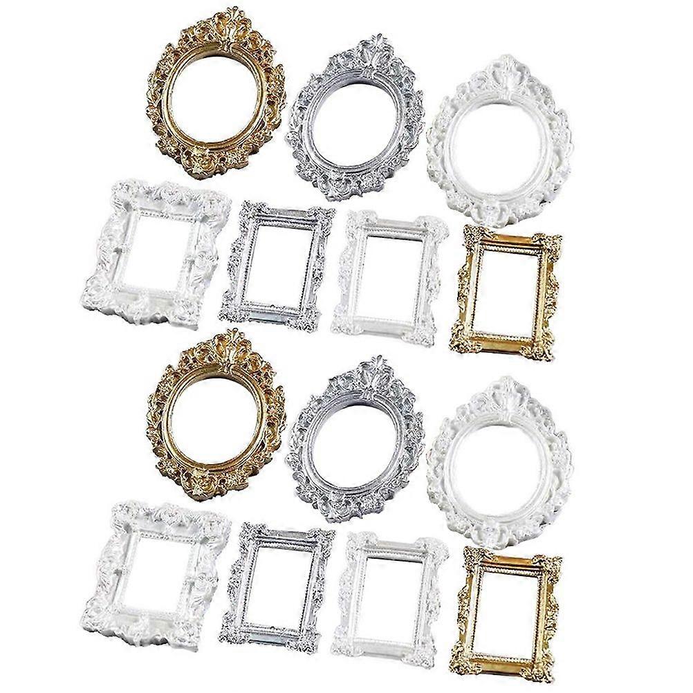 14Pcs Mini Frames Ornaments Phone Shell DIY Frames Charms Miniature Decorations