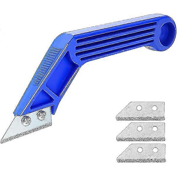 Caulk Removal Tool, Caulk Scraper with 3 Replacement Blades, Grout Removal