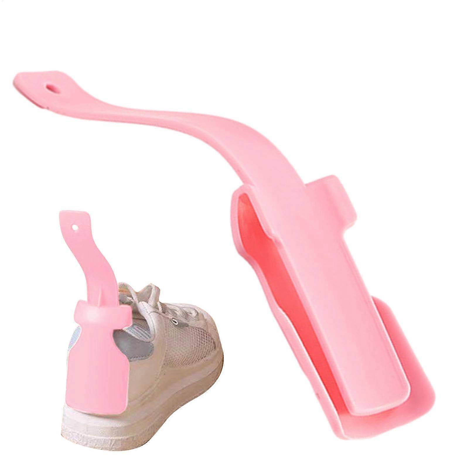 Generico Lazy Shoe Aid  Easy On Hands Short Handle Travel Horn, Horn Helper for Lifting Shoes for Seniors  Disabled, Pink