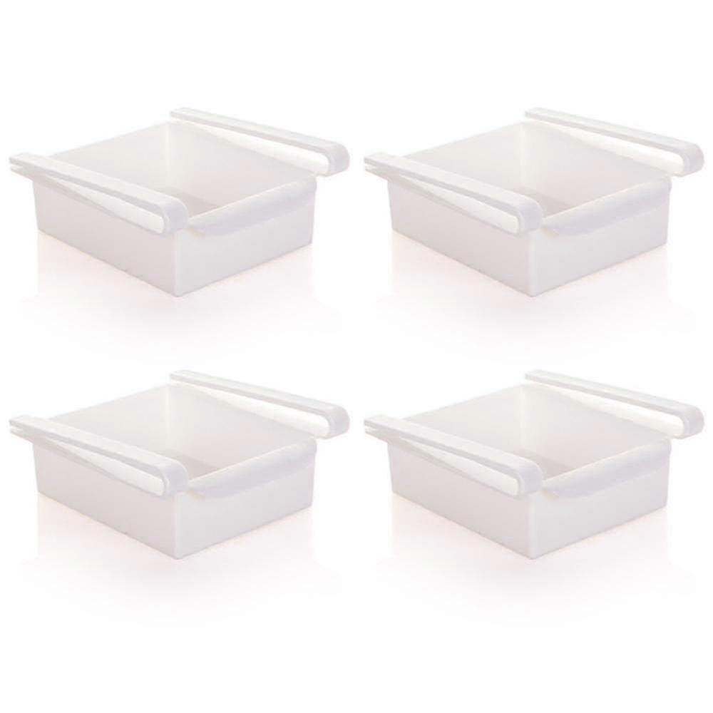 4-Piece Retractable Fridge Drawer Organizer for Efficient Refrigerator Storage