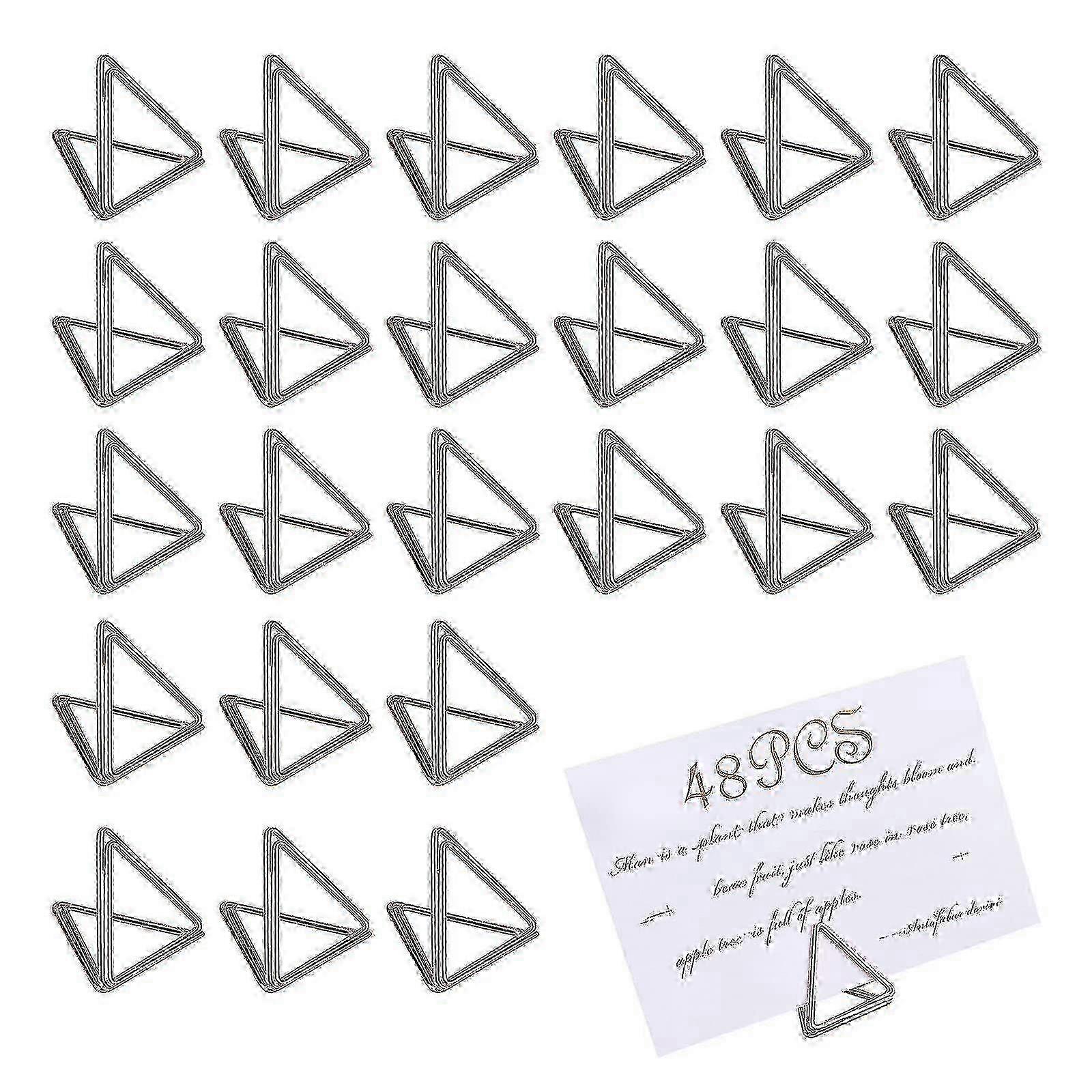 48pcs Mini Table Number and Photo Card Holders - Triangle Design Place Card Stands for Weddings & Party Events