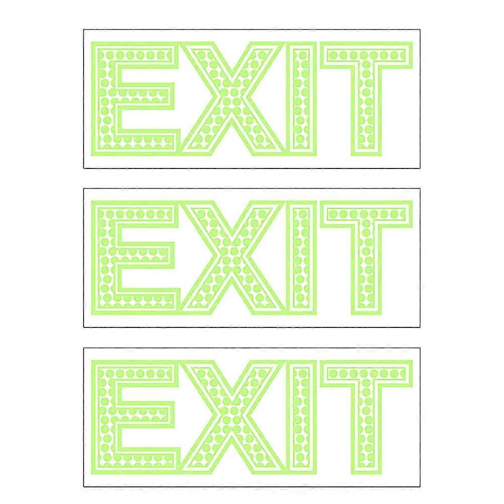 3pcs EXIT Signs Glow In The Dark Decals Photoluminescent Stickers