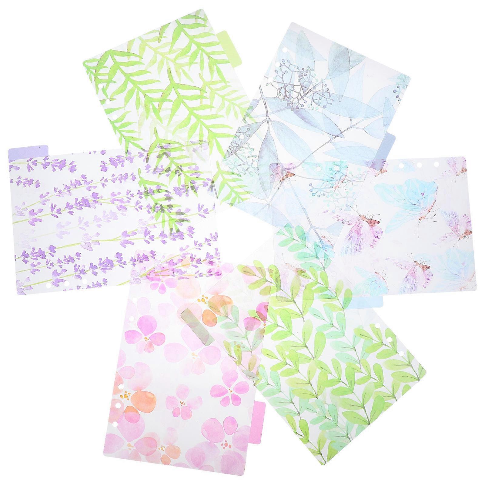 Index Dividers Binder File Dividers Rectangular Shape Books Categorizing 6Sheets