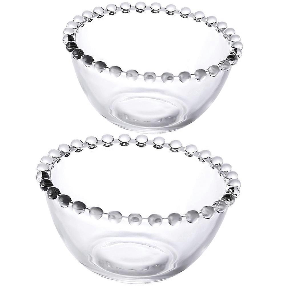 2pcs Transparent Glass Bowls for Salad, Dessert, Fruits, and Snacks – Versatile Serving Bowls for Home and Special Occasions