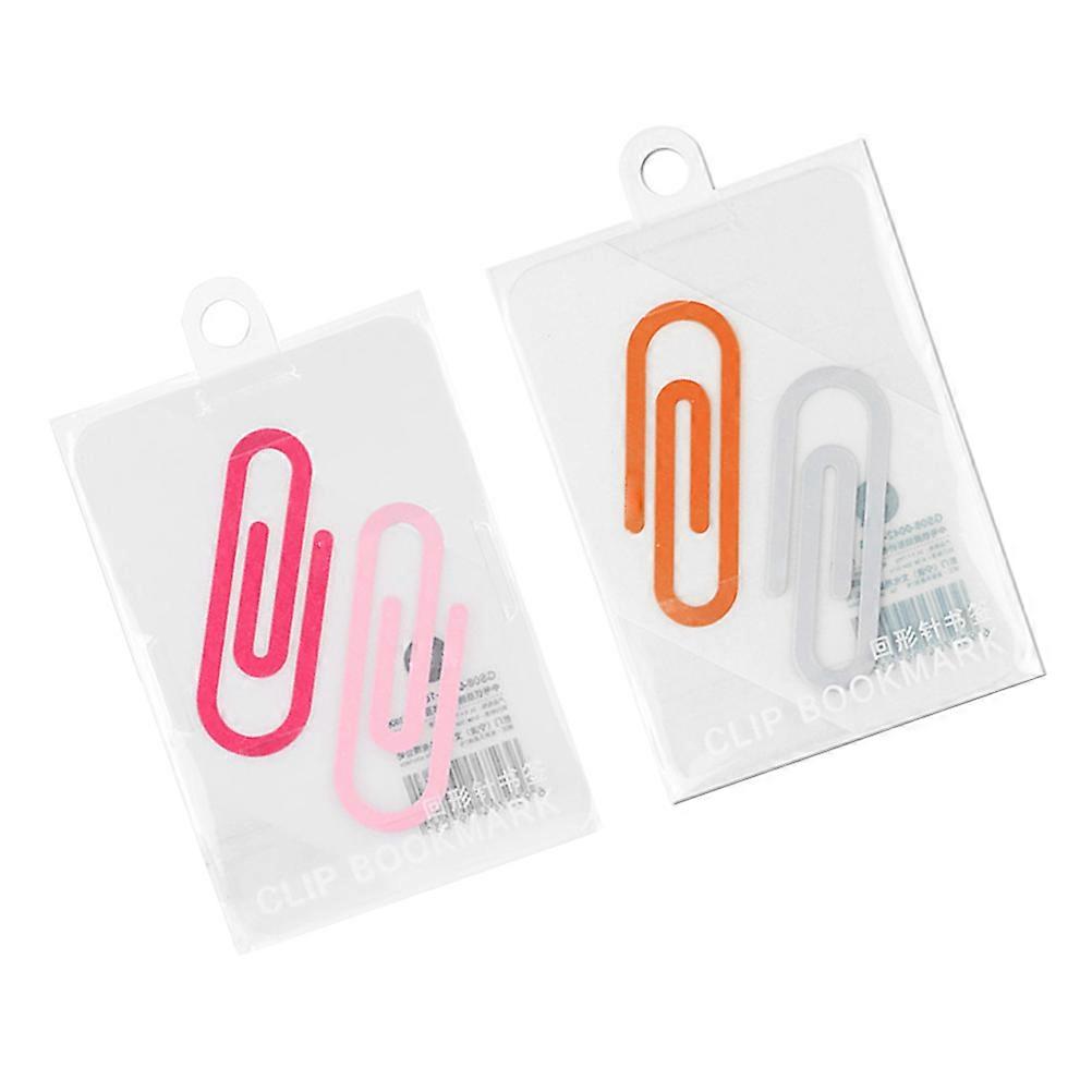 Creative Iron Paper Clips for Organizing Documents and Marking Use Assorted Color 4Pcs