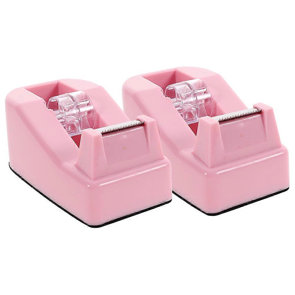 2Pcs Desk Tape Dispenser with Non Skid Tape Cutter Holder Portable Desktop Tape Stand