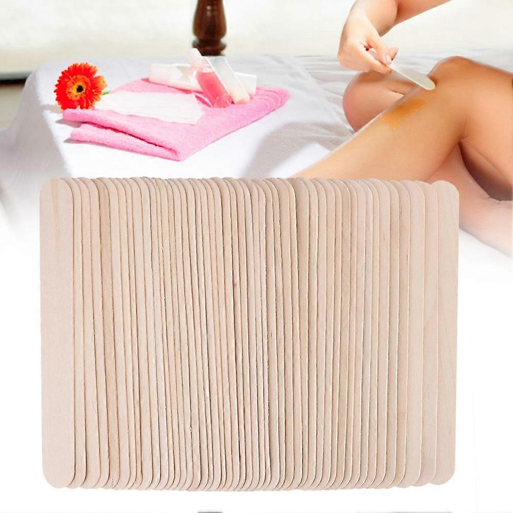 50 יחידות מקלות מוליך שעווה מעץ חד פעמי הסרת שיער 15 ס"מ