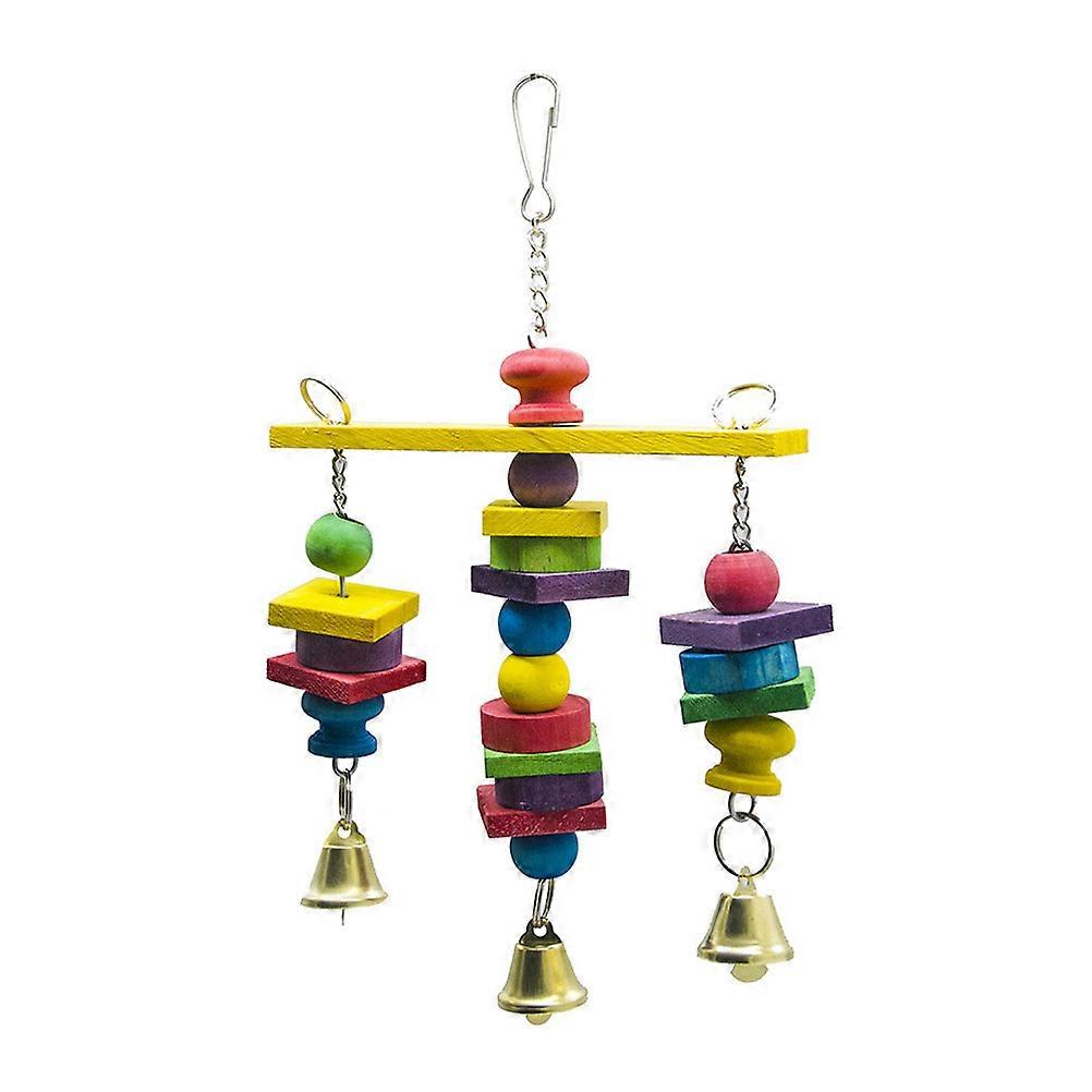 Balancing Bird Toy Creative Parrot Block Toy Bamboo Material For Small Birds Playtime Promotes Fun 1Set