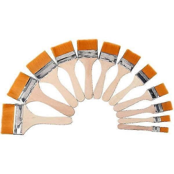 12 Pcs Fence Brushes for Deck Painting, Nylon with Wooden Handle, Brushes for Decoration