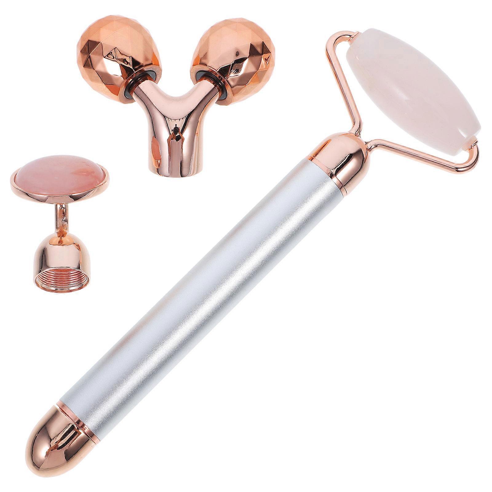 Jade Crystal Roller Massager Facial Tools For Women 17x6cm Stimulate Circulation 1 Set