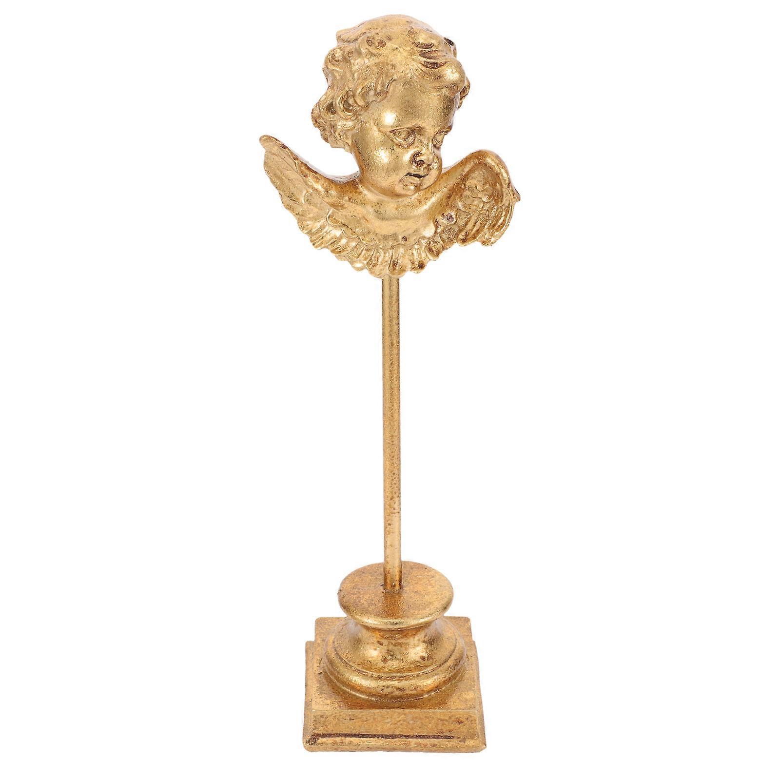 Golden Resin Angel Statue for Home Decoration and Desktop Decor Small Size Lightweight
