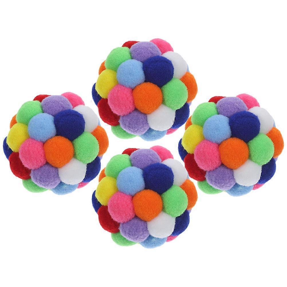 Soft Cat Balls Toys for Pet Cats Indoor Environment Polyester Material Paw Grinding 4x4cm 4Pcs