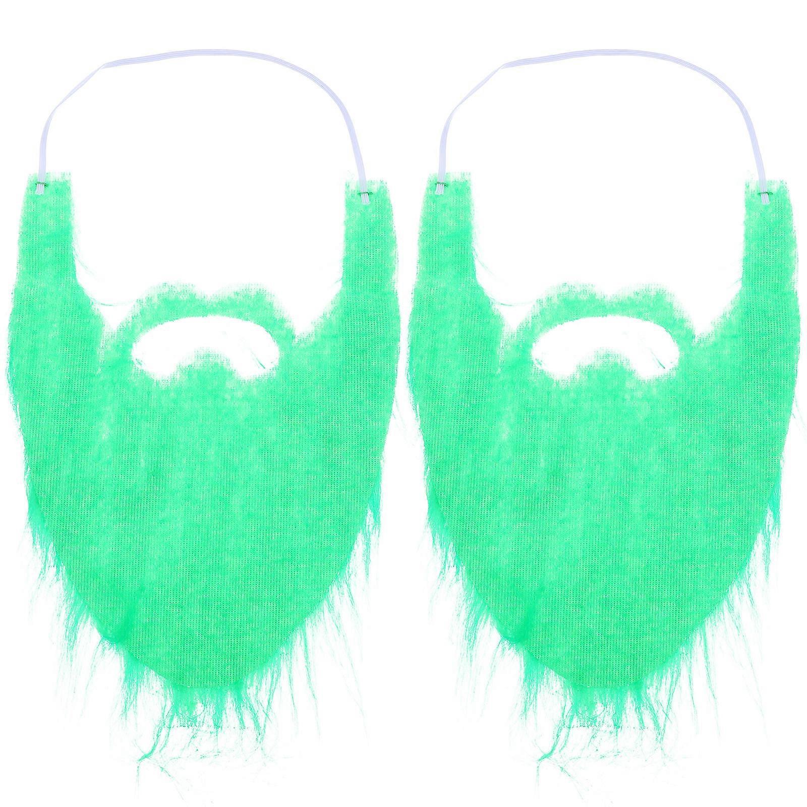 Fake Beard Realistic Faux Beard Birthday Party Fuzzy Material 30X25CM Stage Performance 2Pcs