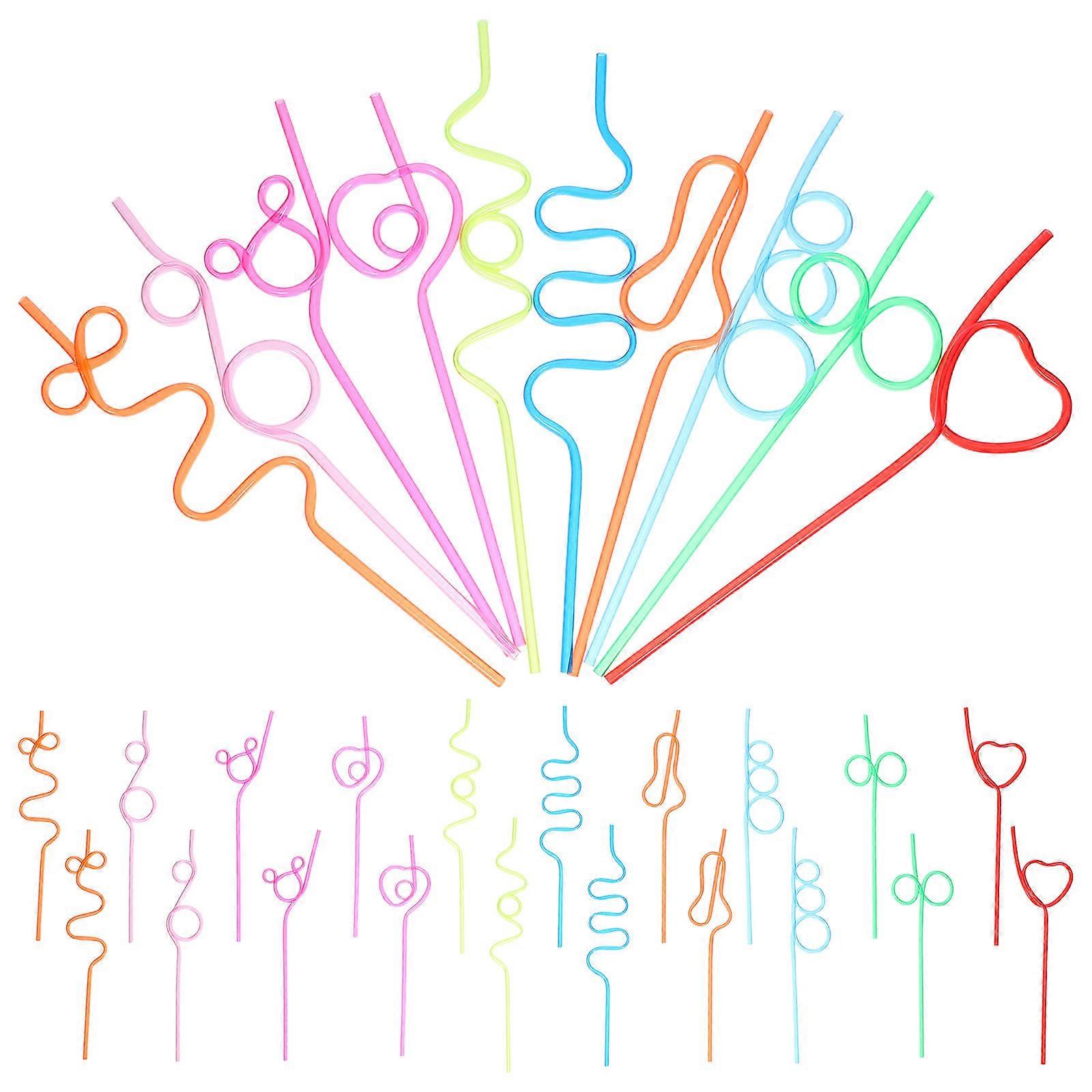 Reusable Hawaii Theme Drinking Straws Assorted Color Straw for Home Use 30 Pcs