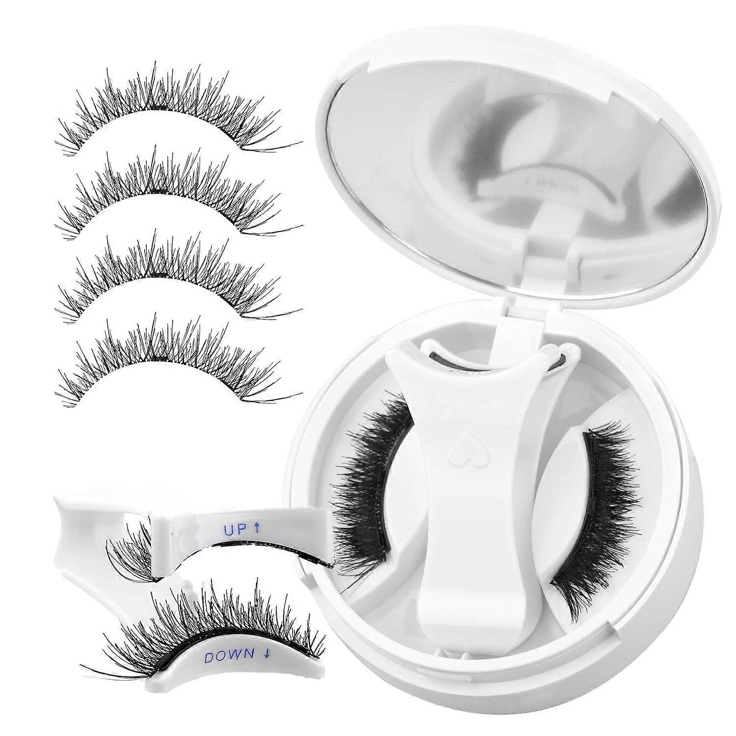 Magnetic Eyelashes with Applicator Magnetic Eyelashes Reusable Natural Look Soft Magnet Eyelashes Set Easy to Wear 1 Pair (C16-GD) Black