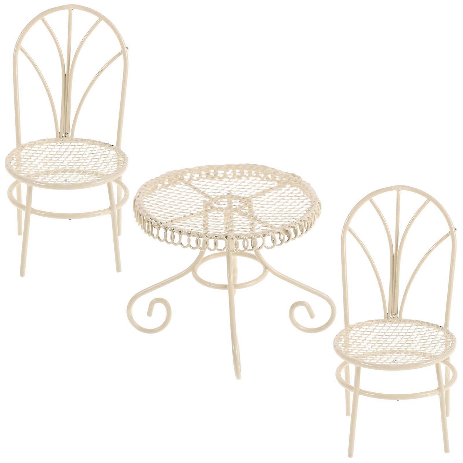 Elegant Miniature Furniture Set with Table and Chairs for Dollhouses – Versatile Design for Home Decor, Small Spaces, and Miniature Parks