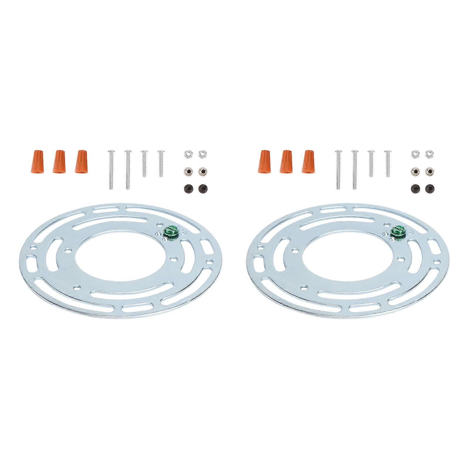 Durable Iron Wall Light for Lamp Silver Color Stylish Circular Design Easy to Install 2 Sets