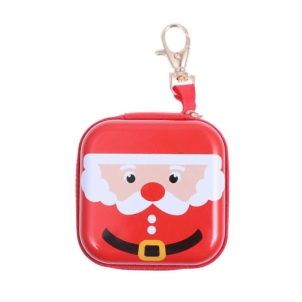 Christmas Design Square Wallet Pocket Iron Material 7.5x7.5x3cm Small Personal Items Travel Sewing Kit 1Pcs