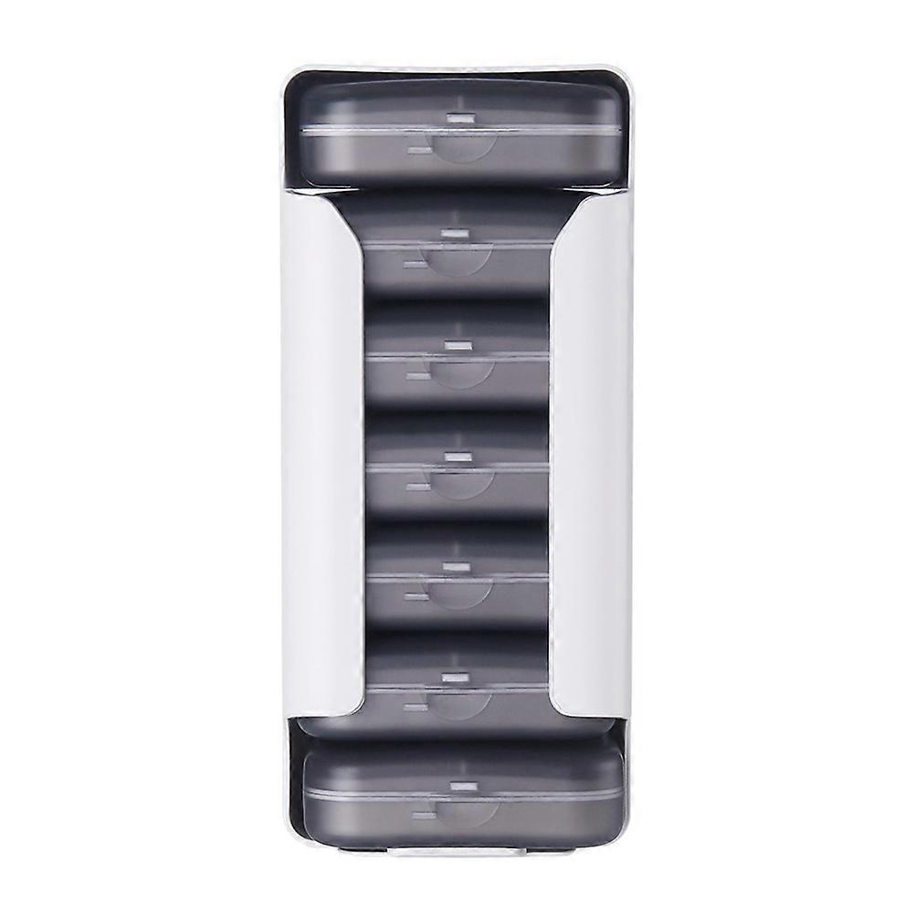 Portable Medicine Storage case with 7 Layers and 28 Compartments for Daily Pills Organization Grey