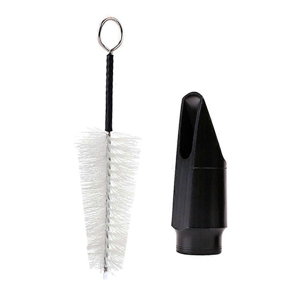 Alto Saxophone Mouthpiece with Brush for Music Instrument Use Made of Plastic Black 4.