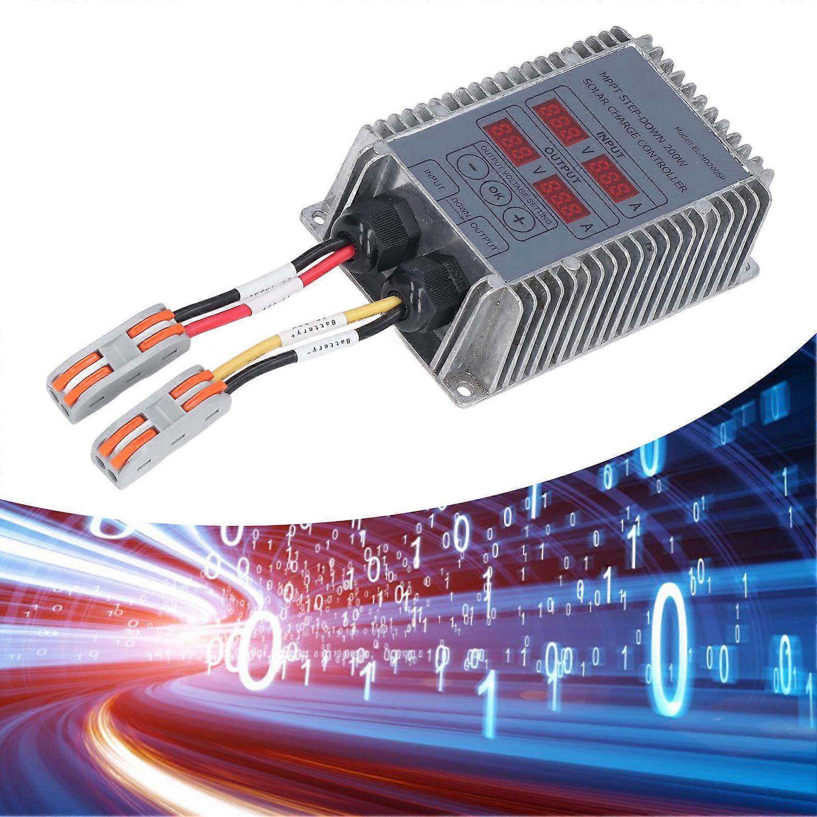 Solar Charge Controller MPPT Buck Charging 10‑30V Adjustable Control for Battery 300W 